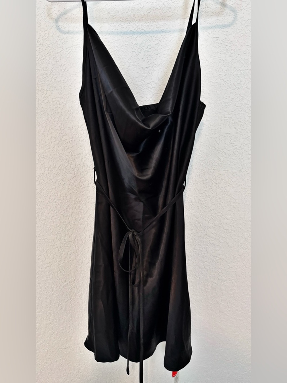 Cider Black Satin Cowl Neck Maxi Dress